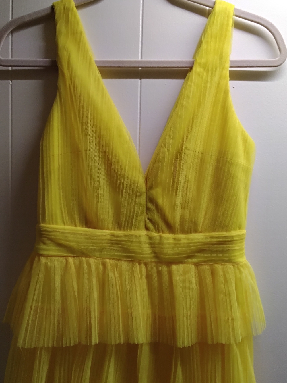 Fashion Nova Yellow Tiered V-Neck Ruffle Maxi Dress - Picture 6 of 8